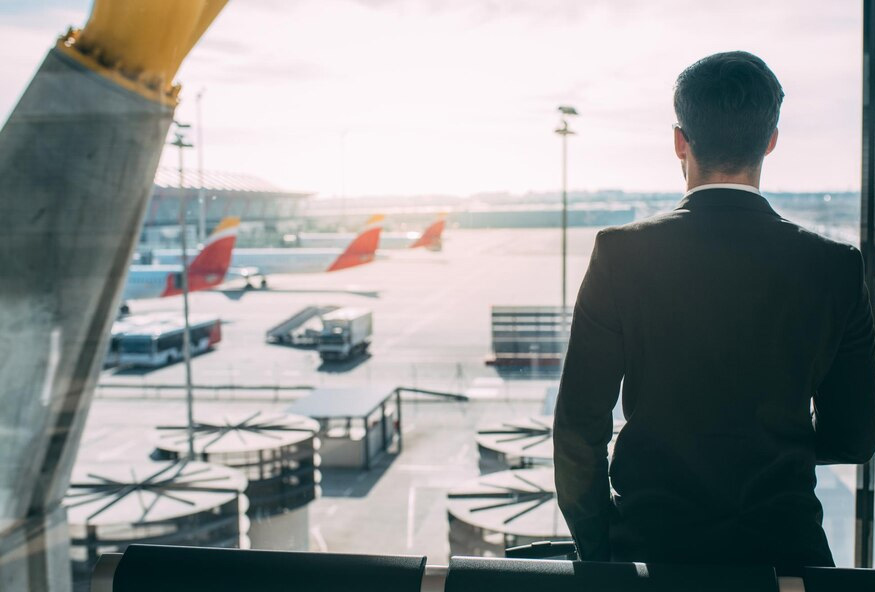 Aviation technical representative overseeing aircraft transition at airport